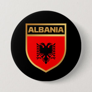 Albanië-vlaggenschip Ronde Button 7,6 Cm
