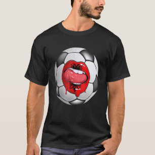 Albanië Voetbal Fan Albanese vlag Mond T-shirt