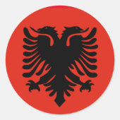 albanivlagstickers ronde sticker (Voorkant)