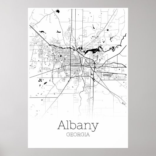 Albany Map - Georgia - City Map Poster (Voorkant)