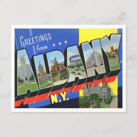 Albany, New York  Big Letters Briefkaart (Voorkant)