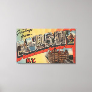 Albany, New York - grote letterscènes Canvas Afdruk
