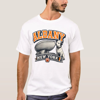 Albany New York Nipper Dog Landmark Retro Design T-shirt