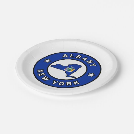 Albany New York Papieren Bordje (Gekanteld)