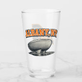 Albany New York State Outline Map Label Design Glas (Achterkant)