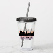 Albany NY City Skyline Acryl Drinkbeker (Achterkant)