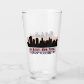 Albany NY City Skyline Beer Glas (Achterkant)
