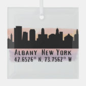 Albany NY City Skyline Glas Ornament (Voorkant)