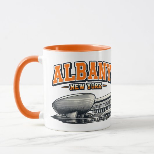 Albany, NY The Egg Retro Collegiate Design Mok (Links)