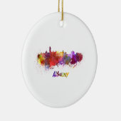 Albany skyline in watercolor keramisch ornament (Rechts)