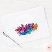 Albany Skyline Ronde Sticker (Envelop)
