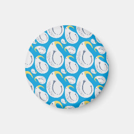 Albatros blauw en wit magneet