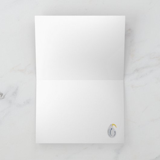 Albatros Blauw en Wit Verjaardagsfeestje Bedankkaart (Binnen)