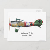 Albatros D.V. ww1 German Fighter Plane Bäumer Briefkaart (Voorkant / Achterkant)