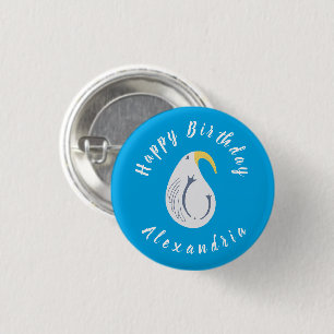Albatros - Oceaan Thema Verjaardag Blauw Wit Ronde Button 3,2 Cm