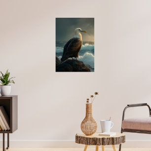 Albatros over stormachtige Zeeen Poster