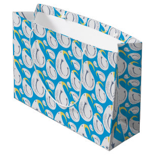 Albatros wit, blauw, geel, grijs, groot cadeauzakje