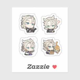 Albedo Genshin Impact 4 stuks stickerblad Extra Sticker
