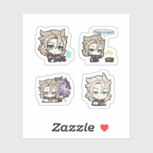 Albedo Genshin Impact 4 stuks stickerblad Extra Sticker