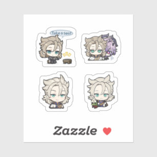 Albedo Genshin Impact 4 stuks stickerblad Sticker