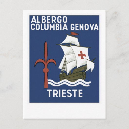 Albergo Columbia Genoa ~ Trieste Briefkaart (Voorkant)