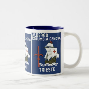 Albergo Columbia Genoa ~ Trieste Tweekleurige Koffiemok