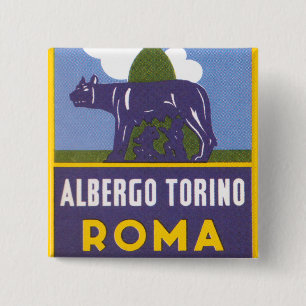 Albergo Torino Vierkante Button 5,1 Cm