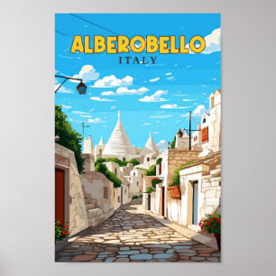 Alberobello Espagne Travel Art Poster vintage