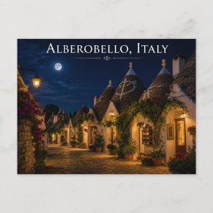Alberobello Italië Nacht Ansichtkaart Briefkaart