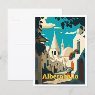 Alberobello Italië Reizen Illustratie Briefkaart