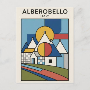 Alberobello Italië Trulli-huizen Reisabstract Briefkaart