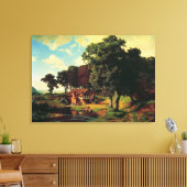 Albert Bierstadt, A Rustic Mill Canvas Afdruk (Insitu (Woonkamer))