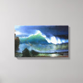 Albert Bierstadt - De kust van het Turquoise zee Canvas Afdruk (Voorkant)