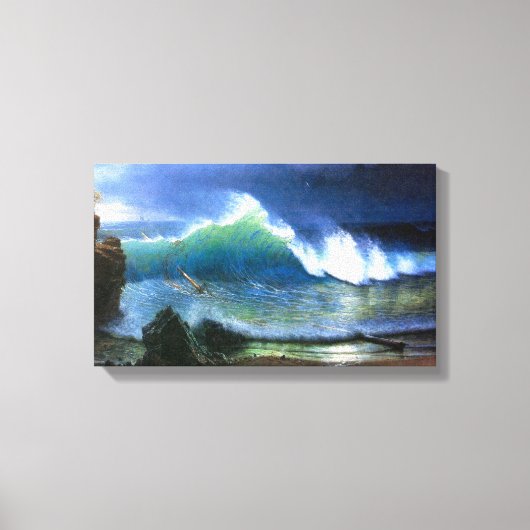 Albert Bierstadt - De kust van het Turquoise zee Canvas Afdruk (Voorkant)