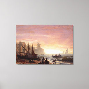 Albert Bierstadt is de Geviste vloot Canvas Afdruk