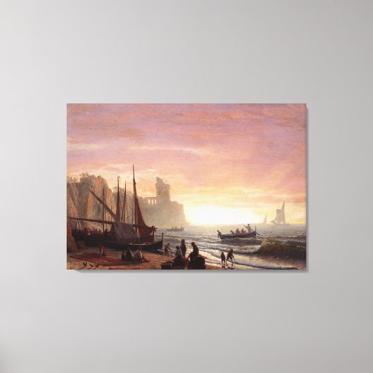Albert Bierstadt is de Geviste vloot Canvas Afdruk (Voorkant)