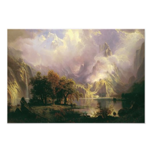 Albert Bierstadt - Landschap Rocky Mountain Foto Afdruk (Voorkant)