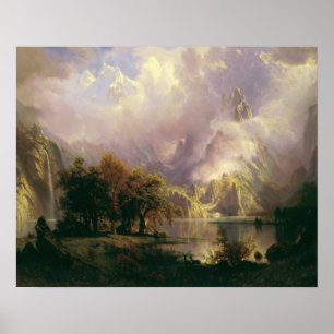 Albert Bierstadt - Landschap Rocky Mountain Poster
