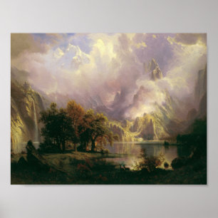 Albert Bierstadt - Landschap Rocky Mountain Poster