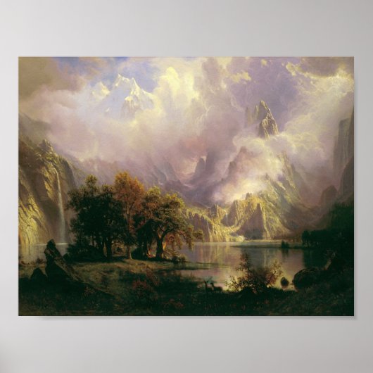 Albert Bierstadt - Landschap Rocky Mountain Poster (Voorkant)