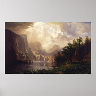 Albert Bierstadt - onder de Sierra Nevada Poster