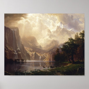 Albert Bierstadt - onder de Sierra Nevada Poster