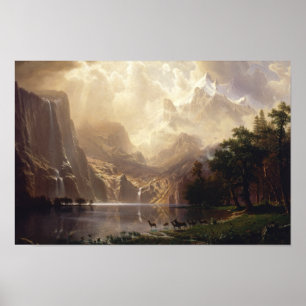 Albert Bierstadt - onder de Sierra Nevada Poster
