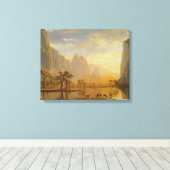 Albert Bierstadt - Valley of the Yosemite Canvas Afdruk (Insitu (Houten vloer))