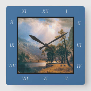 Albert Bierstadt's Half Dome, Yosemite Valley 1870 Vierkante Klok