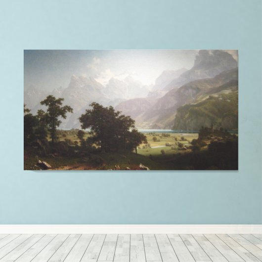Albert Bierstadt's Lucerne, 1858 Canvas Afdruk (Insitu (Houten vloer))