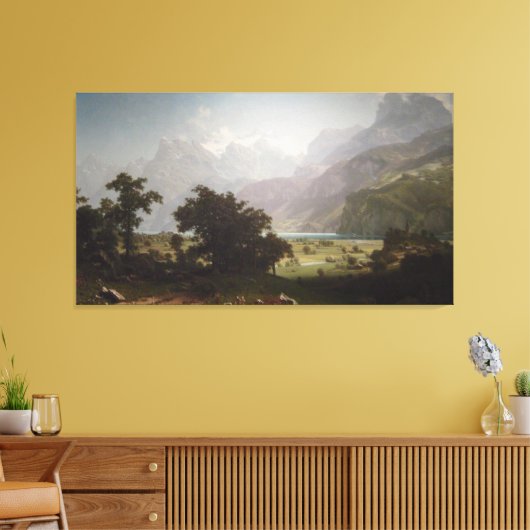 Albert Bierstadt's Lucerne, 1858 Canvas Afdruk (Insitu (Woonkamer))