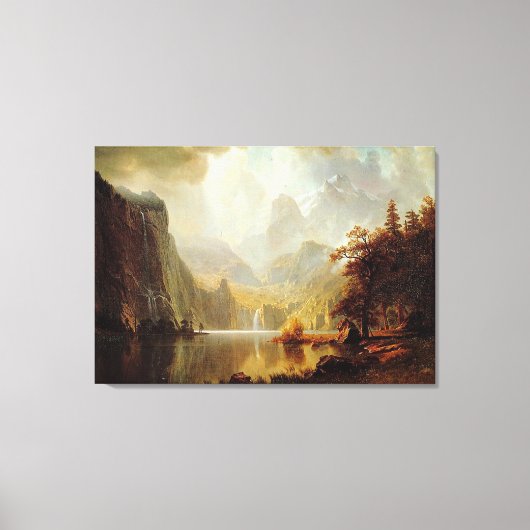 Albert Bierstadt's schilderij in de bergen 1867 Canvas Afdruk (Voorkant)