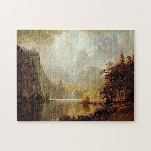 Albert Bierstadt's schilderij in de bergen 1867 Legpuzzel (Horizontaal)