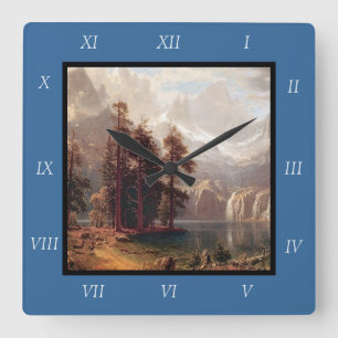 Albert Bierstadt's Sierra Nevada, 1871 Canvas Prin Vierkante Klok